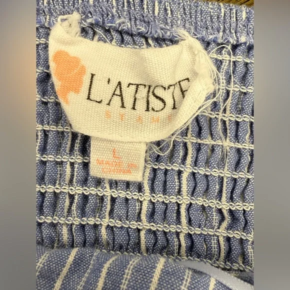 L’atiste Blue and white stripe Jumpsuit - Picture 6 of 8